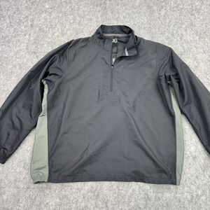 Zero Restriction Mens Jacket Medium Black Golf Tour Series Pullover 1/2 Zip Wind